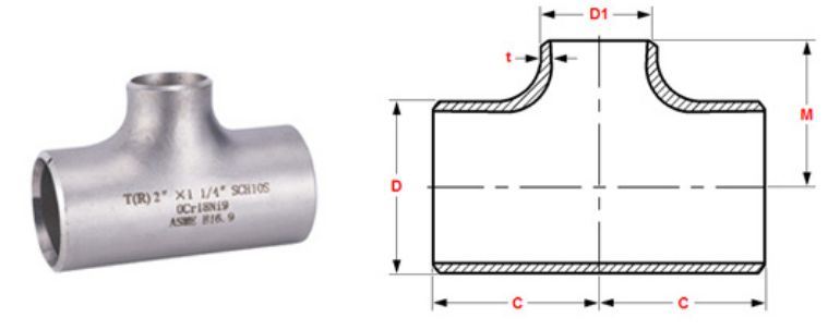 Stainless Steel Pipe Fitting 304h Tee manufacturers exporters in Iran